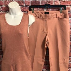 WHBM 2pc Top and Pants Dusty Rose 6 Career Casual